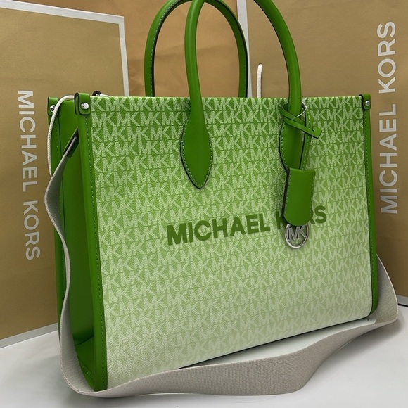 Michael Kors Handbags - Michael Kors Mirella Medium Ombré Logo Tote Bag
Jungle Green
NWT